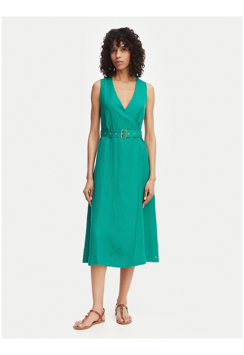 Rochie midi cu decolteu in V