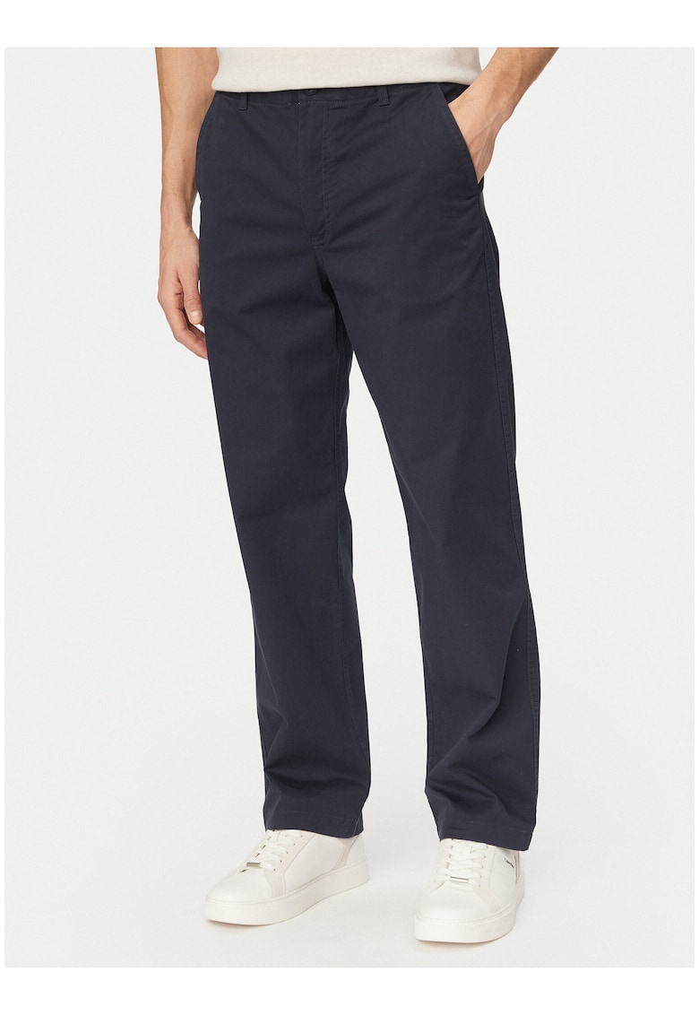 Pantaloni chino cu talie medie si buzunare laterale
