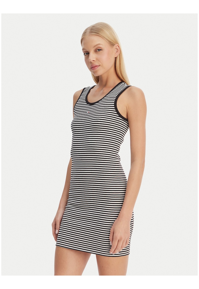 Rochie cu model in dungi fara maneci -