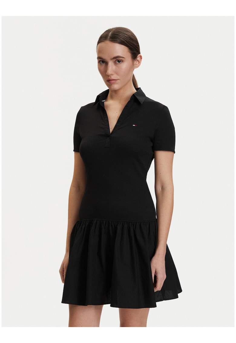 Rochie casual de dama evazata cu decolteu in V