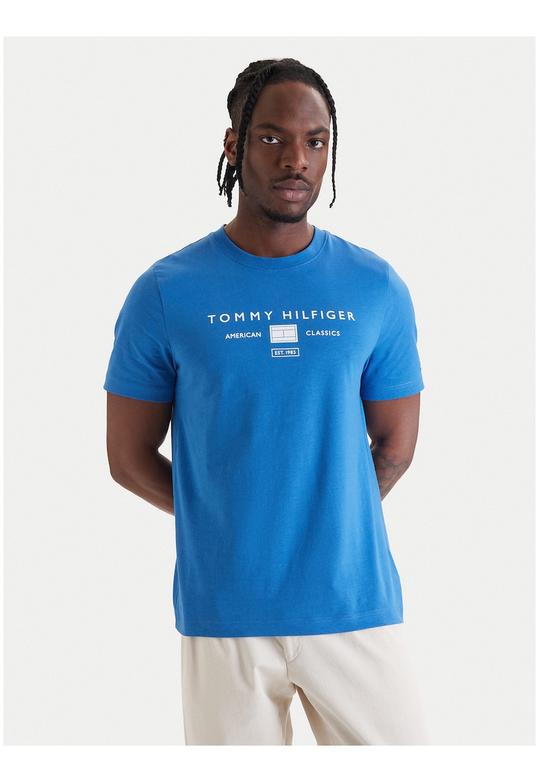 Tricou regular fit cu imprimeu logo pe piept