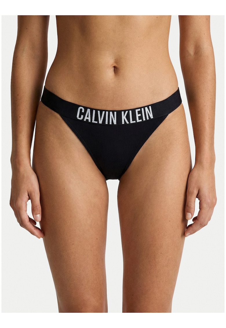 Slip brazilian cu imprimeu logo in talie