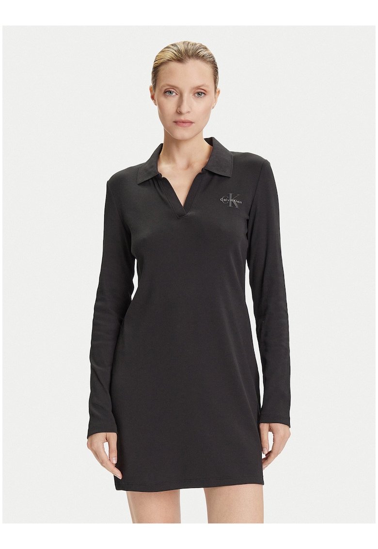 Rochie casual cu guler polo -