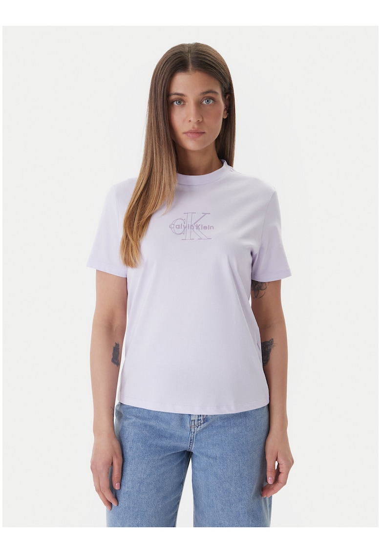 Tricou din bumbac cu decolteu la baza gatului.