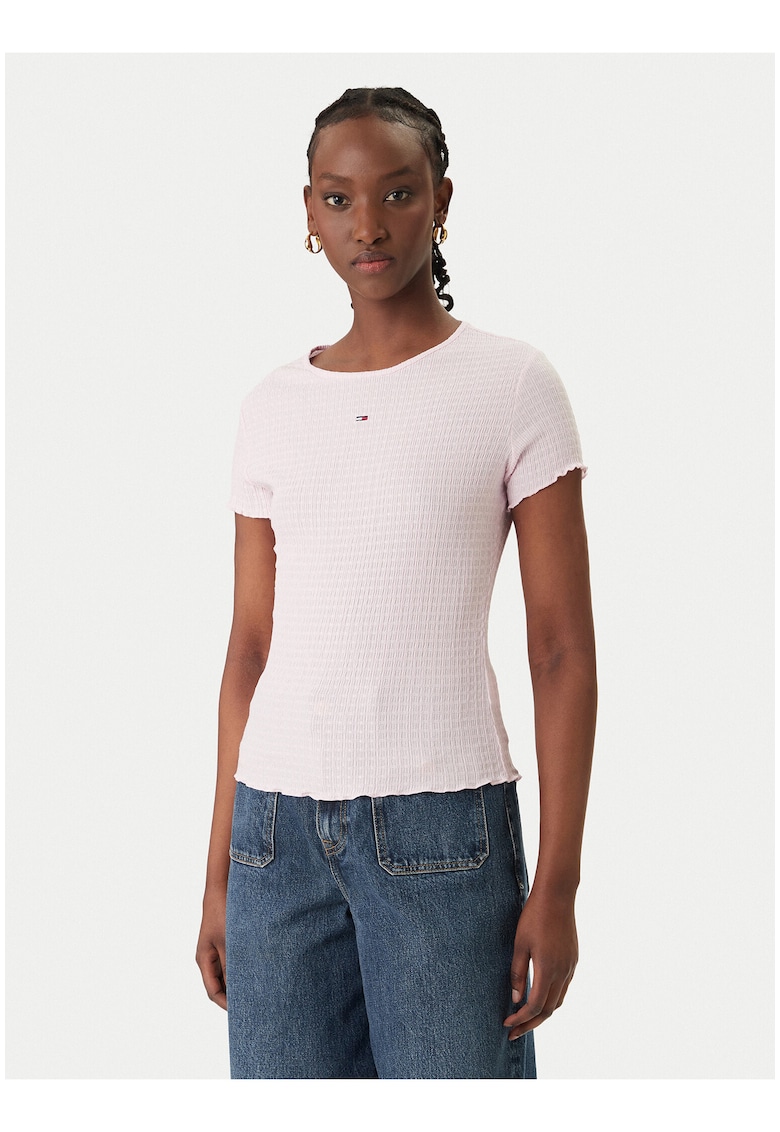 Tricou slim cu logo discret