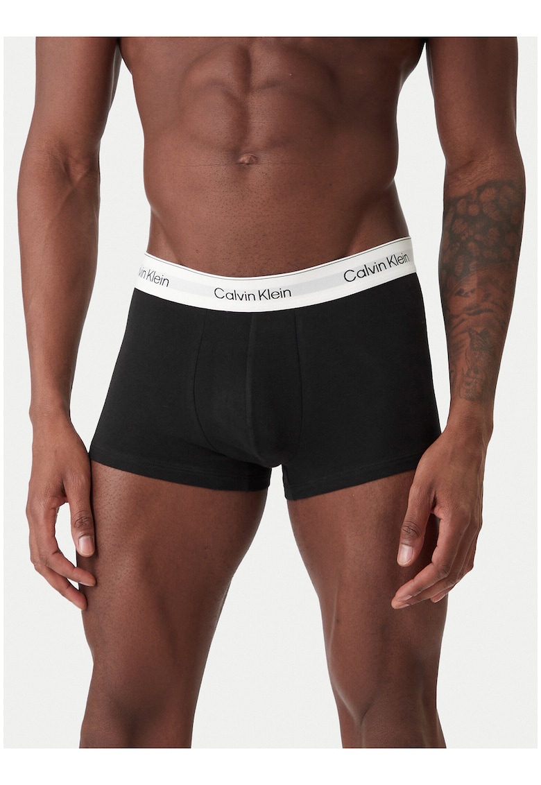 Set de boxeri uni cu talie cu banda logo - 3 perechi -
