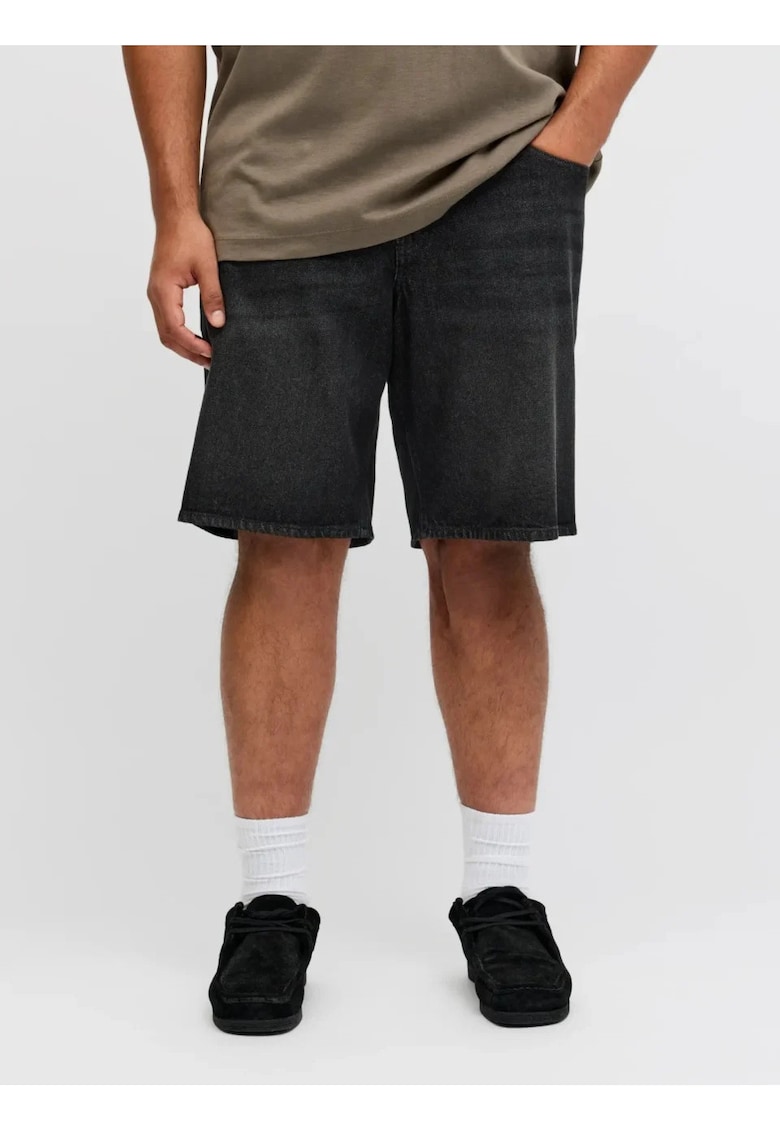 Plus Pantaloni scurti de blug barbati big sizes - cu talie inalta - din bumbac - Relaxed Fit - Tony
