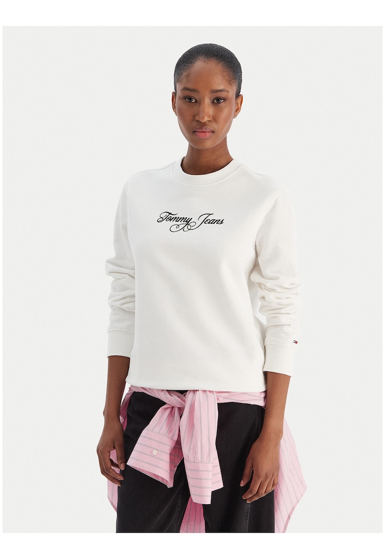 Bluza sport din bumbac cu logo pe piept