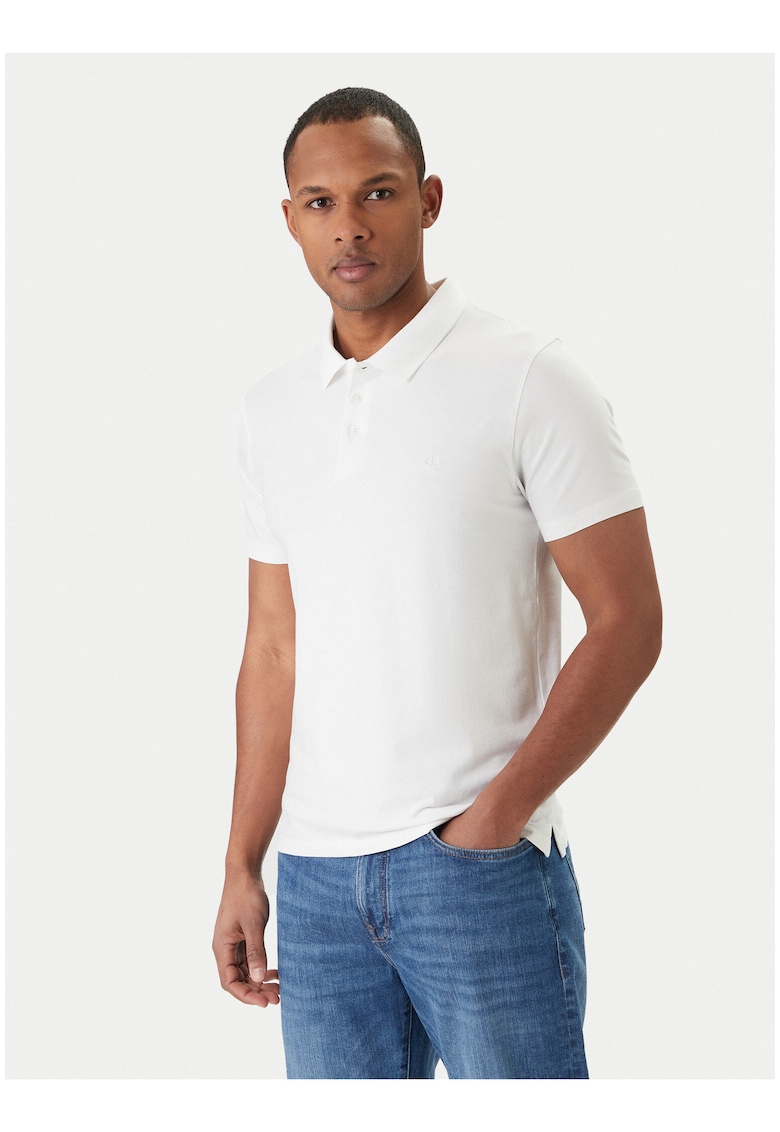 Tricou slim fit cu guler polo