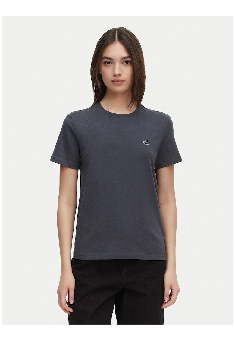 Tricou uni din bumbac - cu maneci scurte