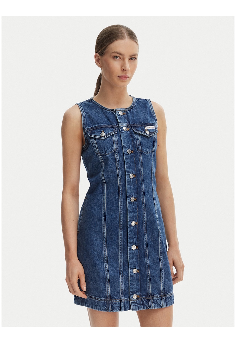 Rochie din denim fara maneci