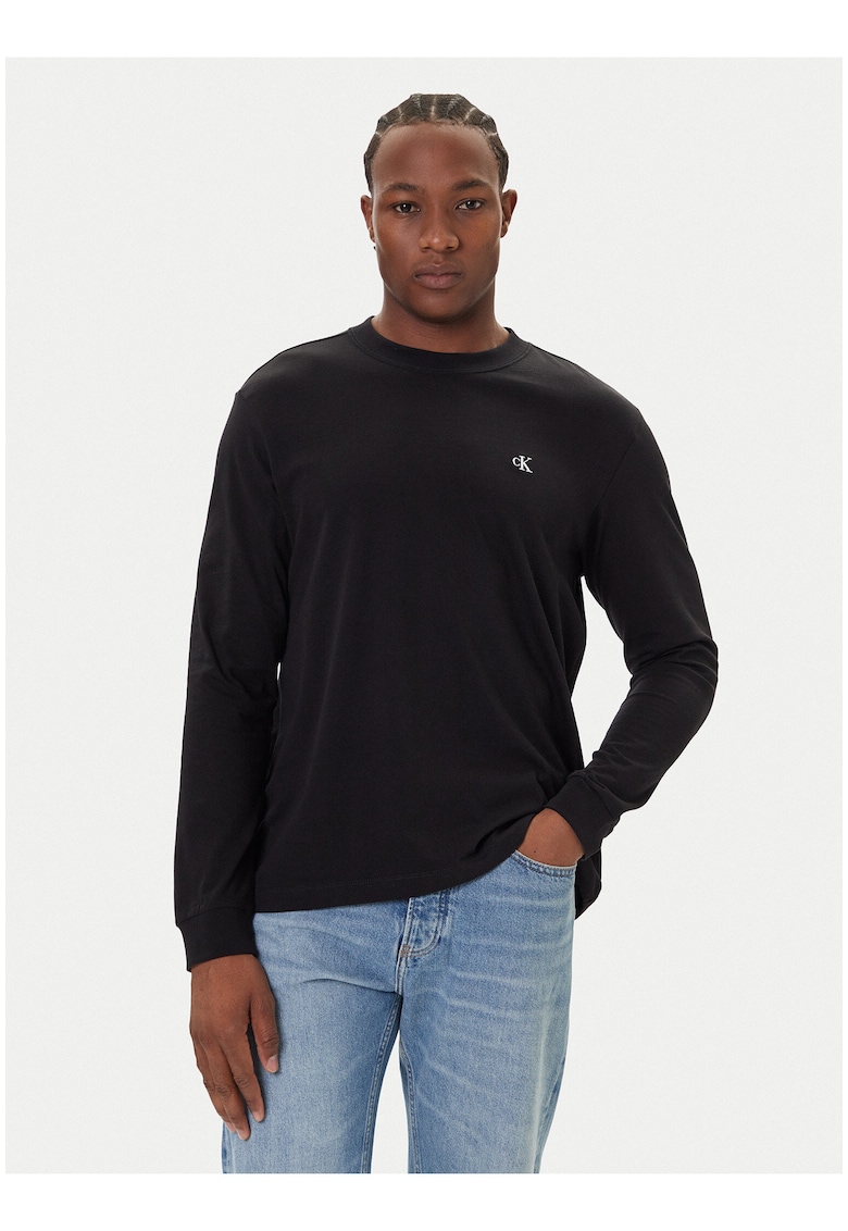 Bluza cu maneca lunga si detaliu logo -