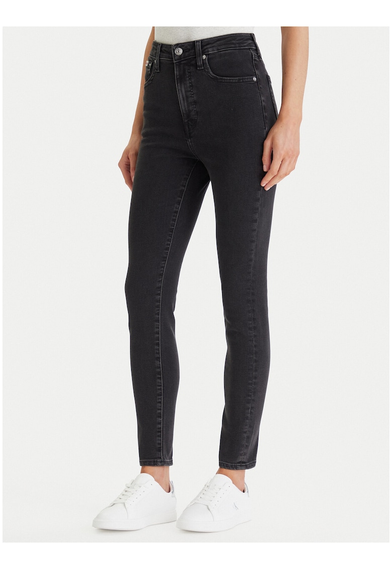 Blugi super skinny cu talie inalta -