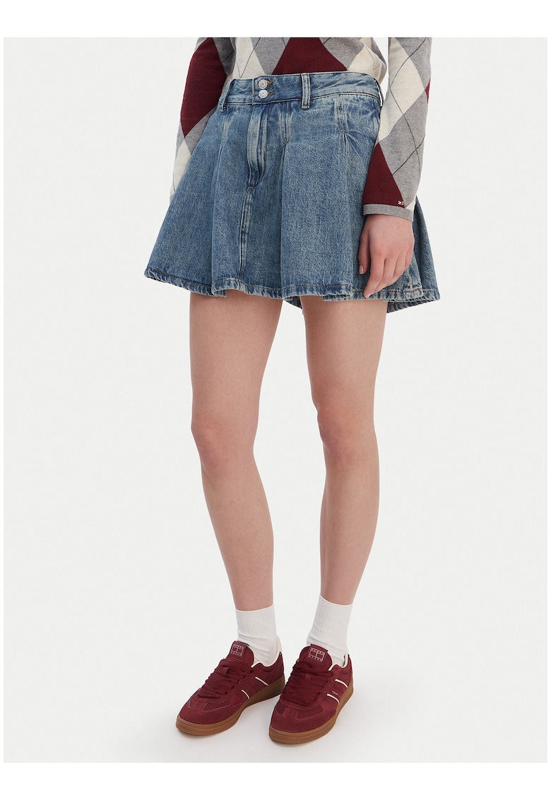 Fusta evazata din denim -