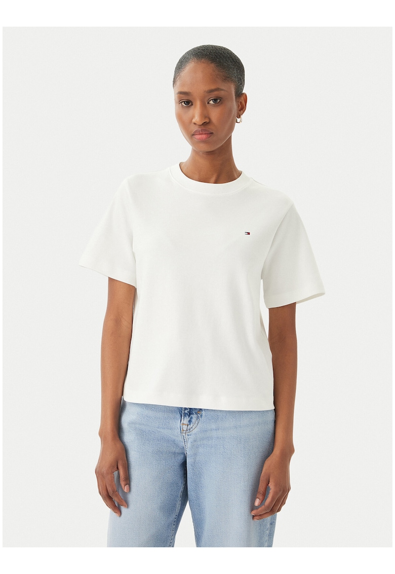 tricou uni crop la baza gatului