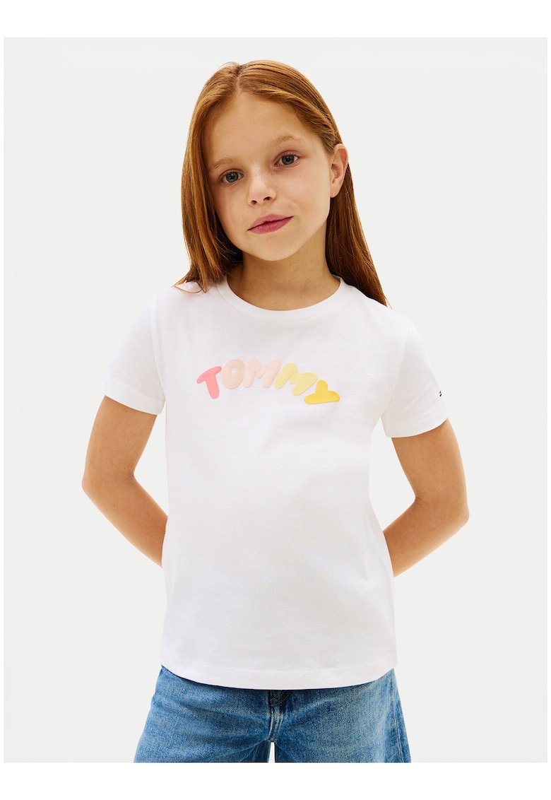 Tricou cu text contrastant