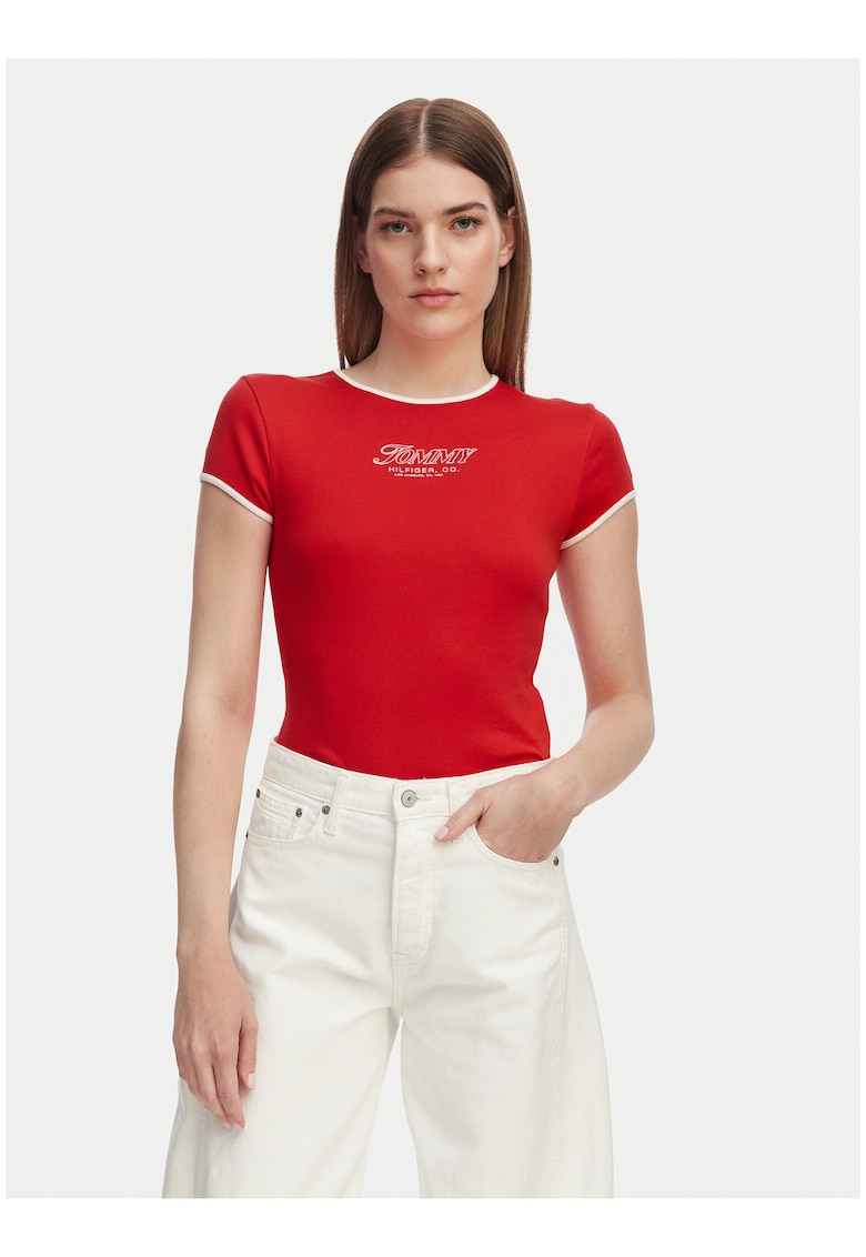 Tricou slim fit cu imprimeu logo