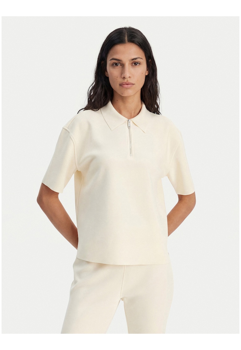 Tricou cu guler polo uni lejer