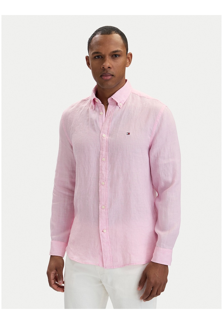 Camasa uni regular fit din in
