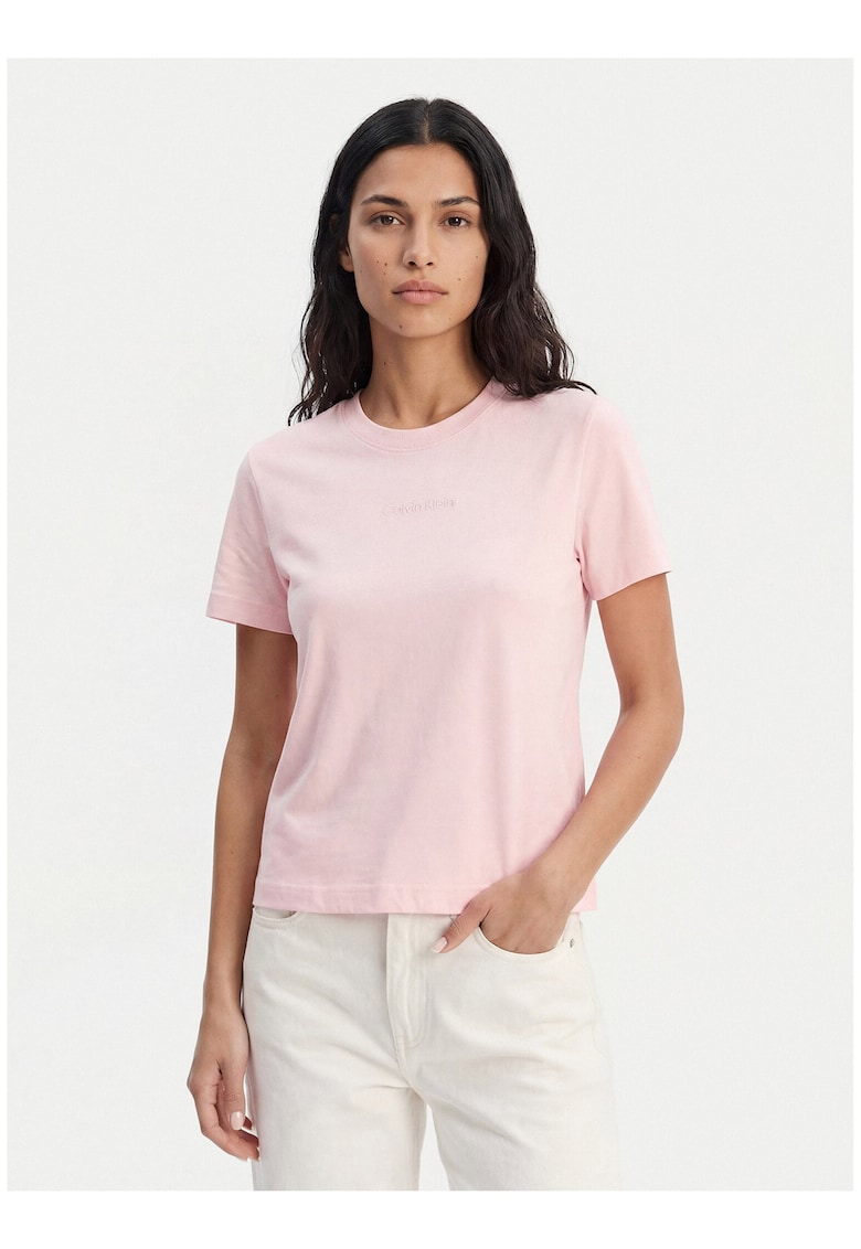 Tricou regular fit cu detaliu logo brodat