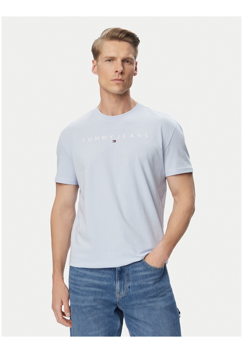 Tricou uni din bumbac cu imprimeu logo