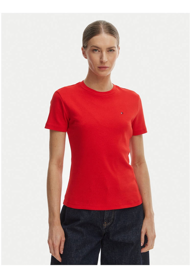 Tricou slim fit cu maneci scurte -