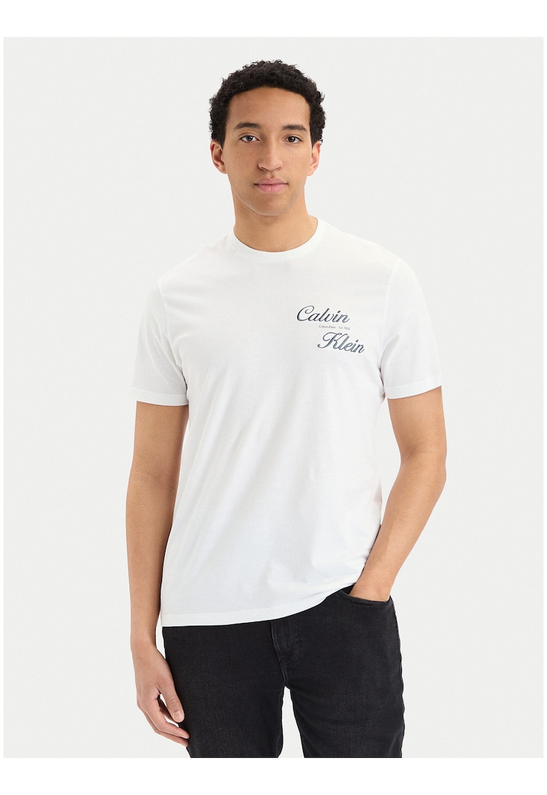 Tricou din bumbac - cu model grafic pe spate