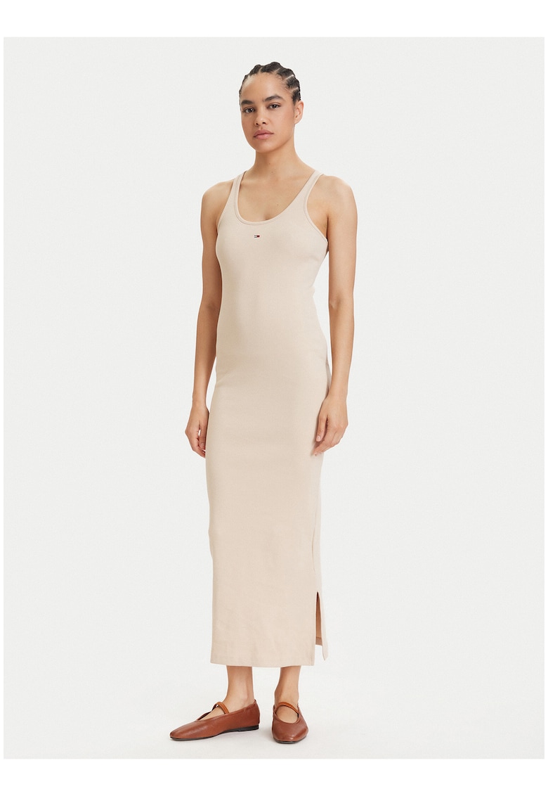 Rochie lunga dreapta cu logo mic