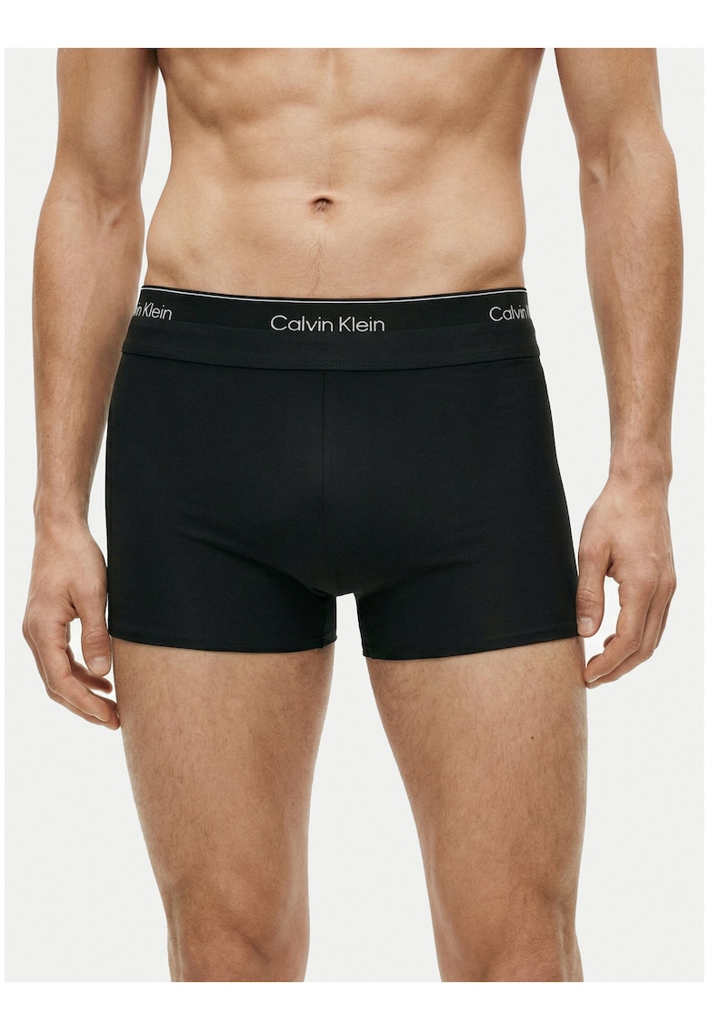 Slip din material elastic cu model uni si banda logo in talie