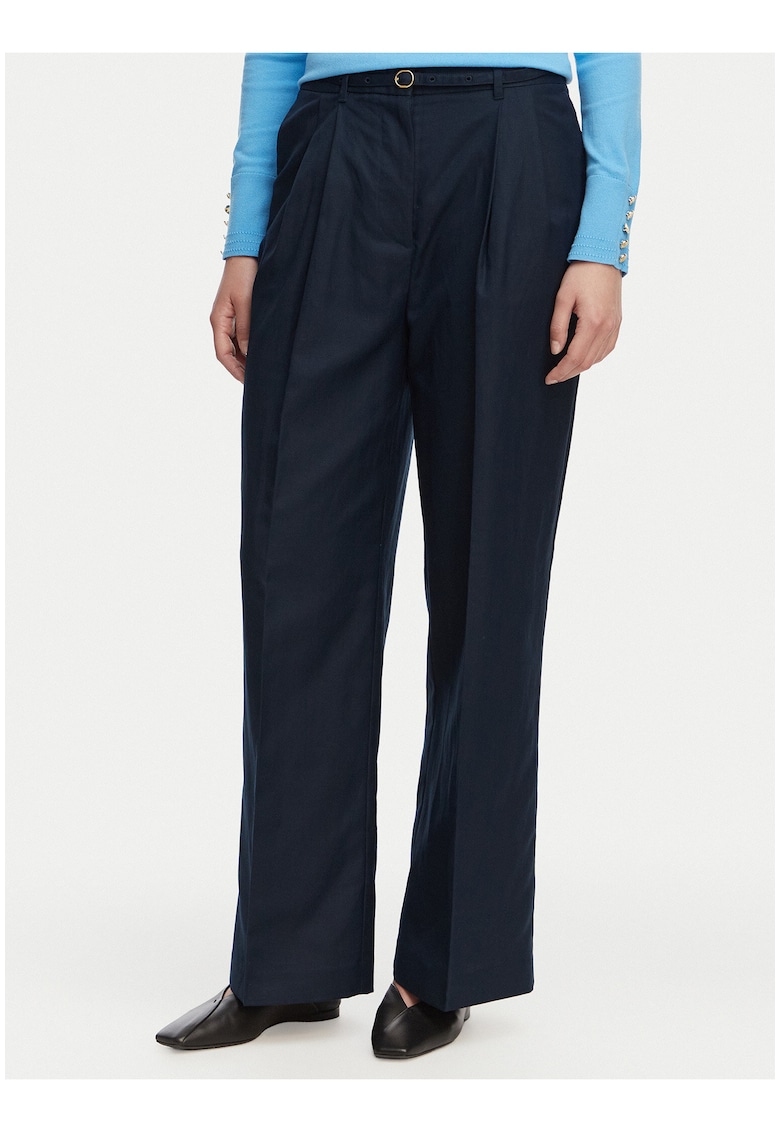 Pantaloni talie inalta si model uni