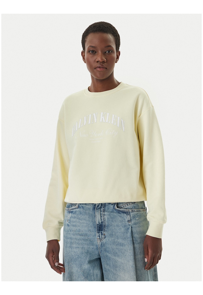 Bluza din bumbac cu maneci cazute