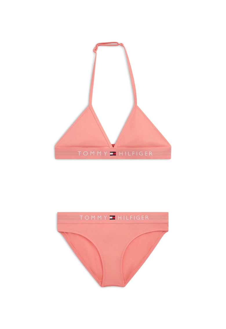 Costum de baie din doua piese cu imprimeu uni