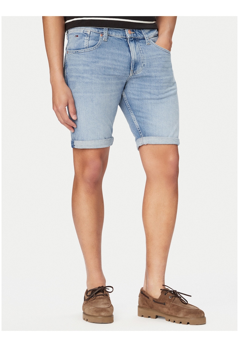 Pantaloni scurti din denim din amestec de bumbac -
