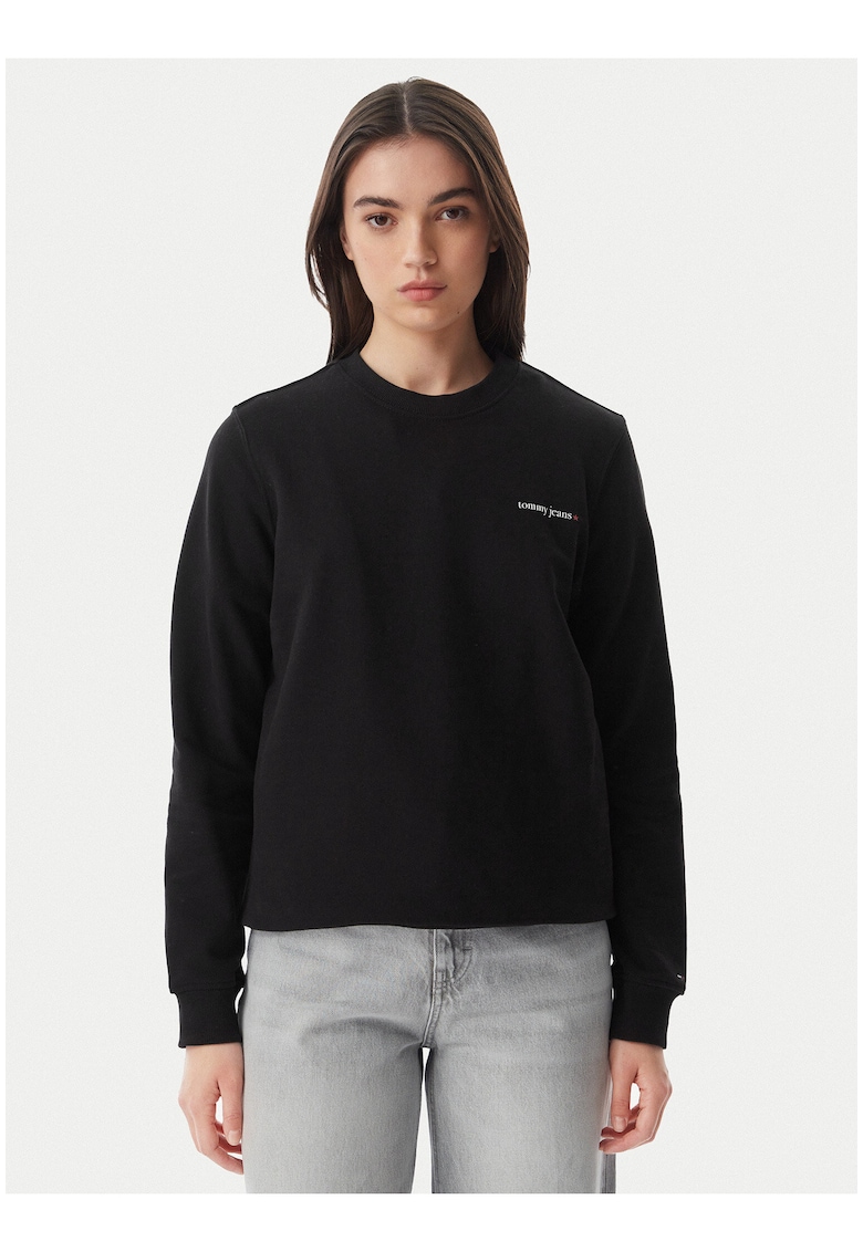 Bluza din bumbac cu maneci lungi si logo