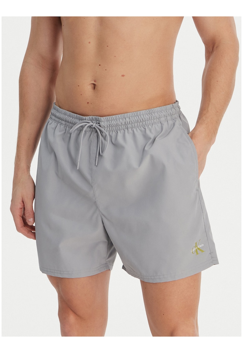 Pantaloni scurti de baie cu logo - buzunare si snur in talie