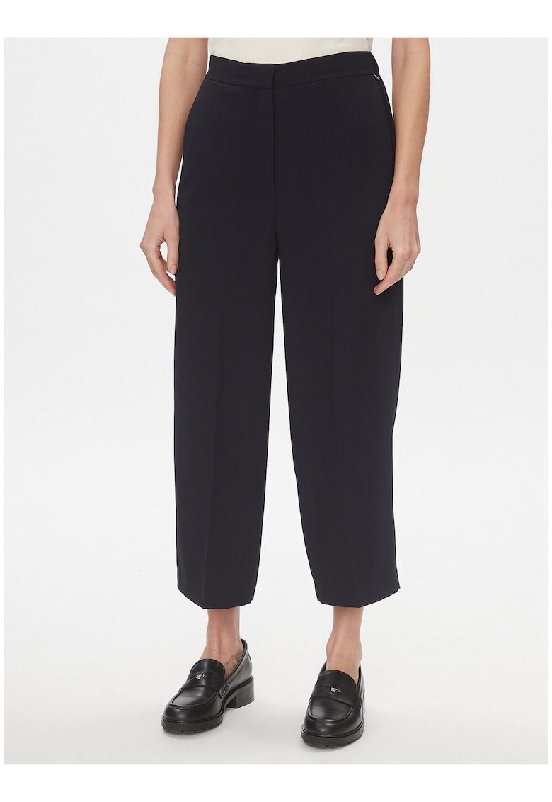 Pantaloni crop cu talie inalta -