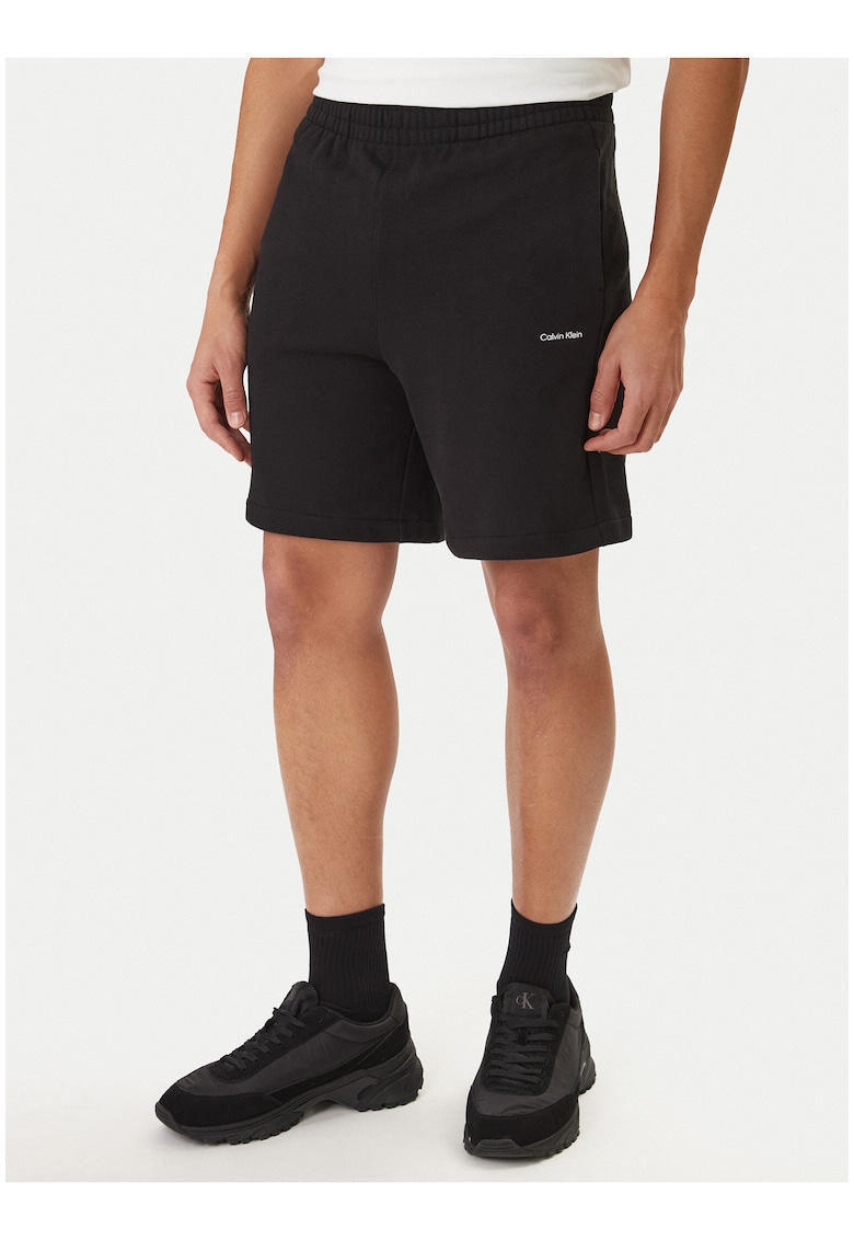 Pantaloni scurti din bumbac cu snur de ajustare in talie