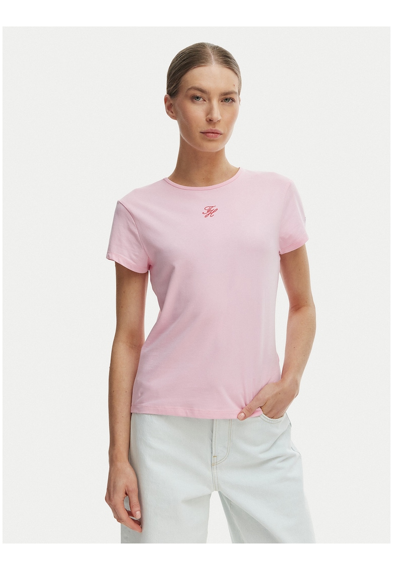 Tricou uni cu text -