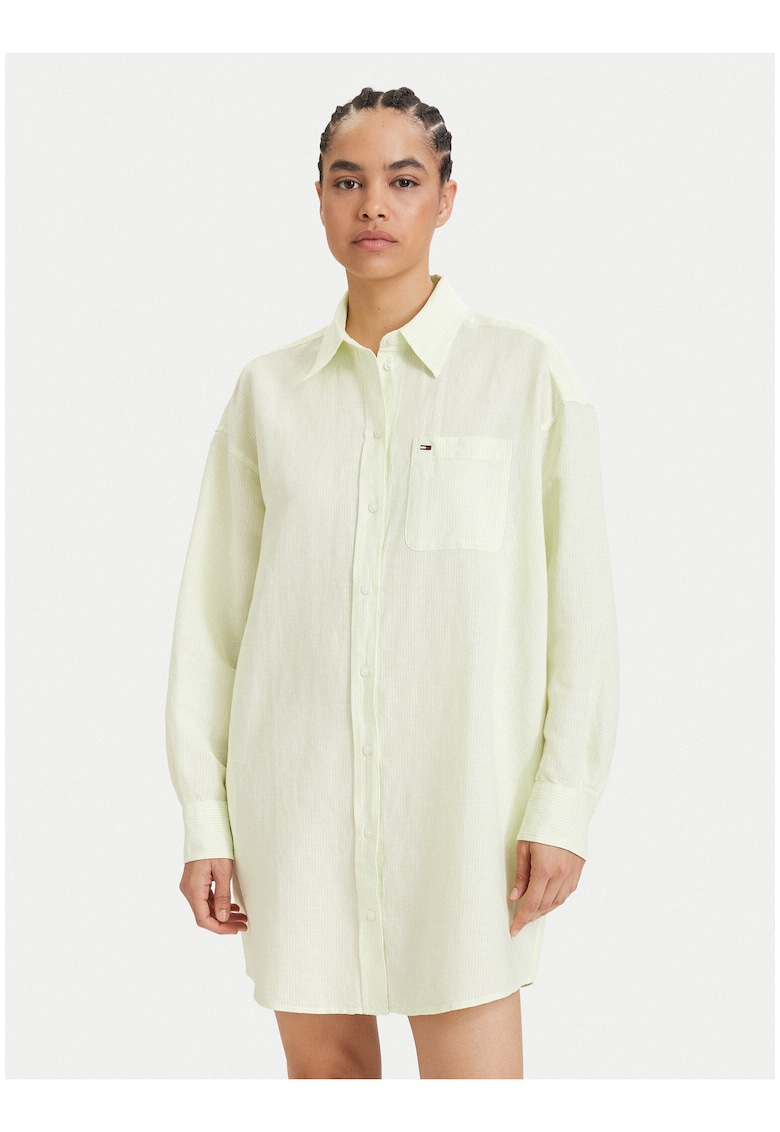 Rochie tip camasa din in si bumbac