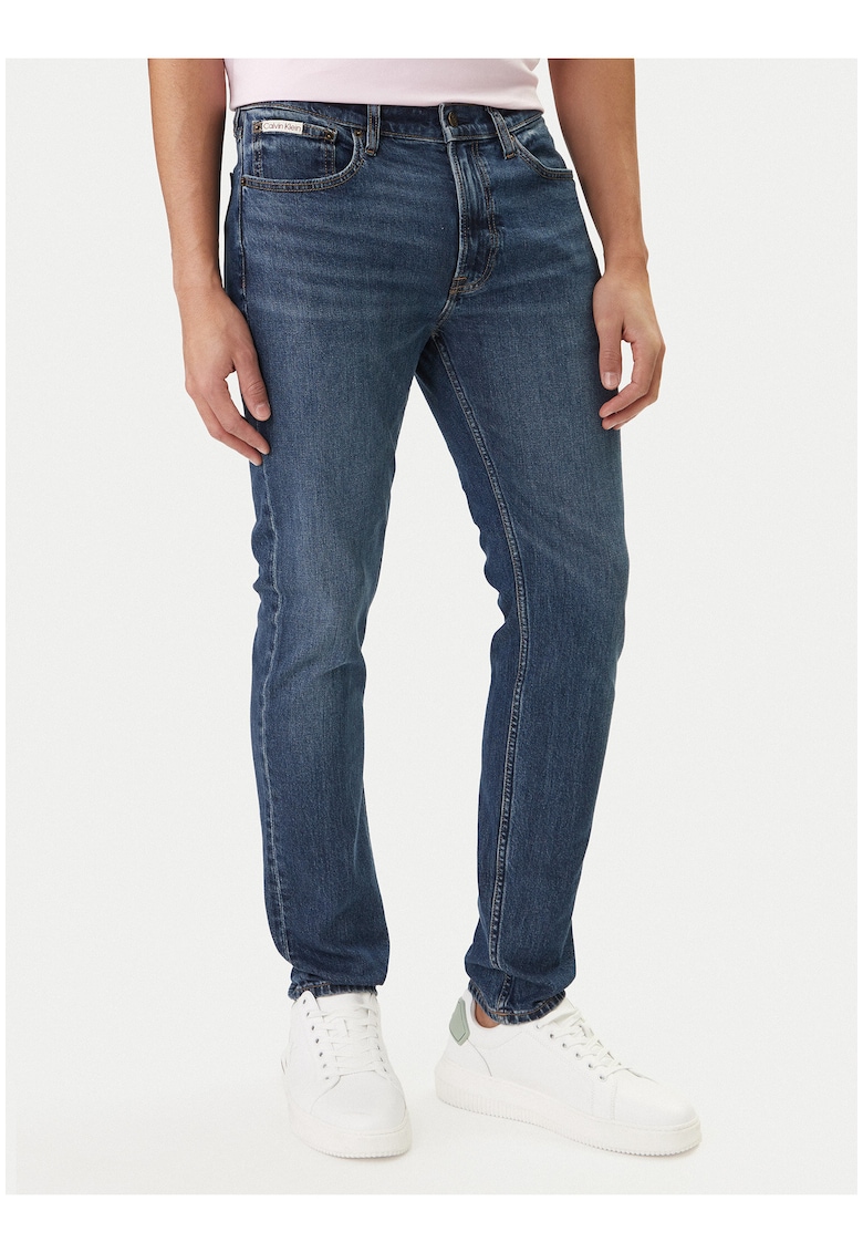 Blugi slim fit cu fermoar