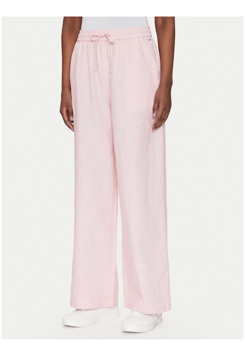 Pantaloni largi cu snur de ajustare