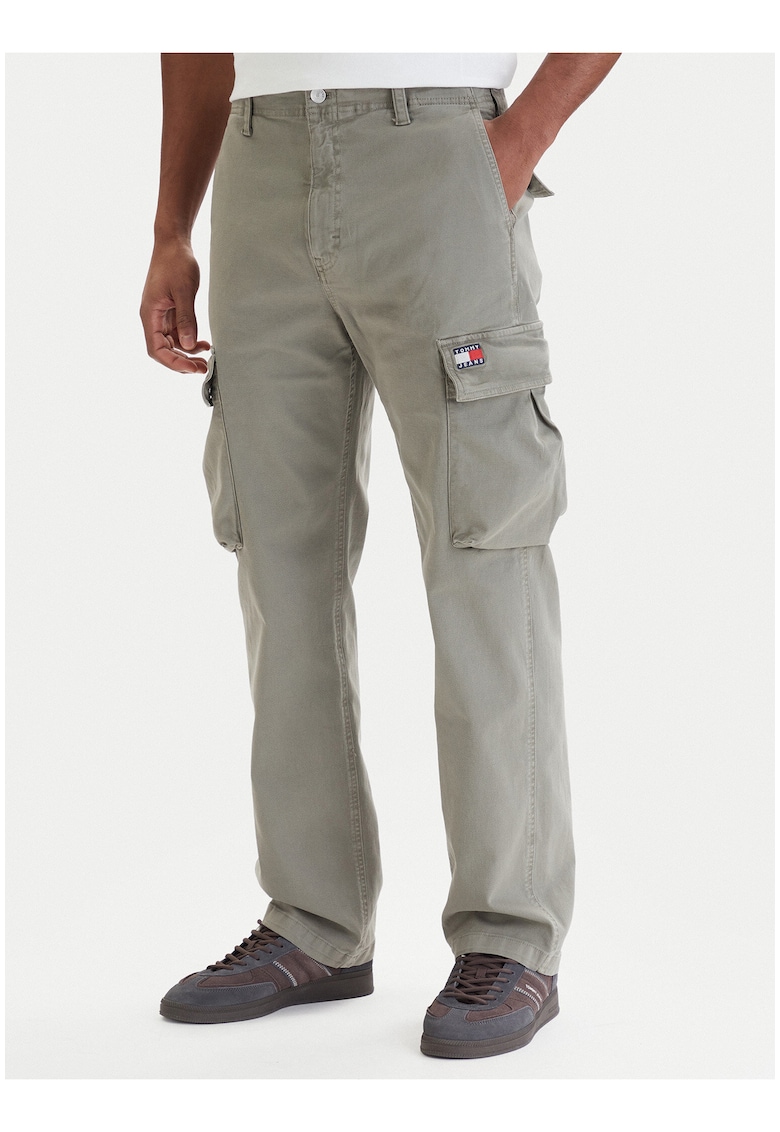 Pantaloni cargo din amestec din bumbac