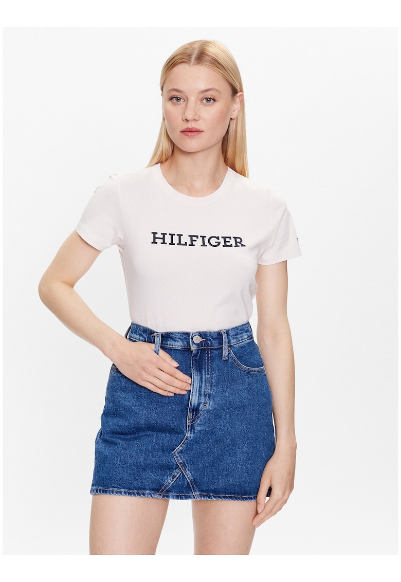 Tricou din bumbac cu logo pe piept -