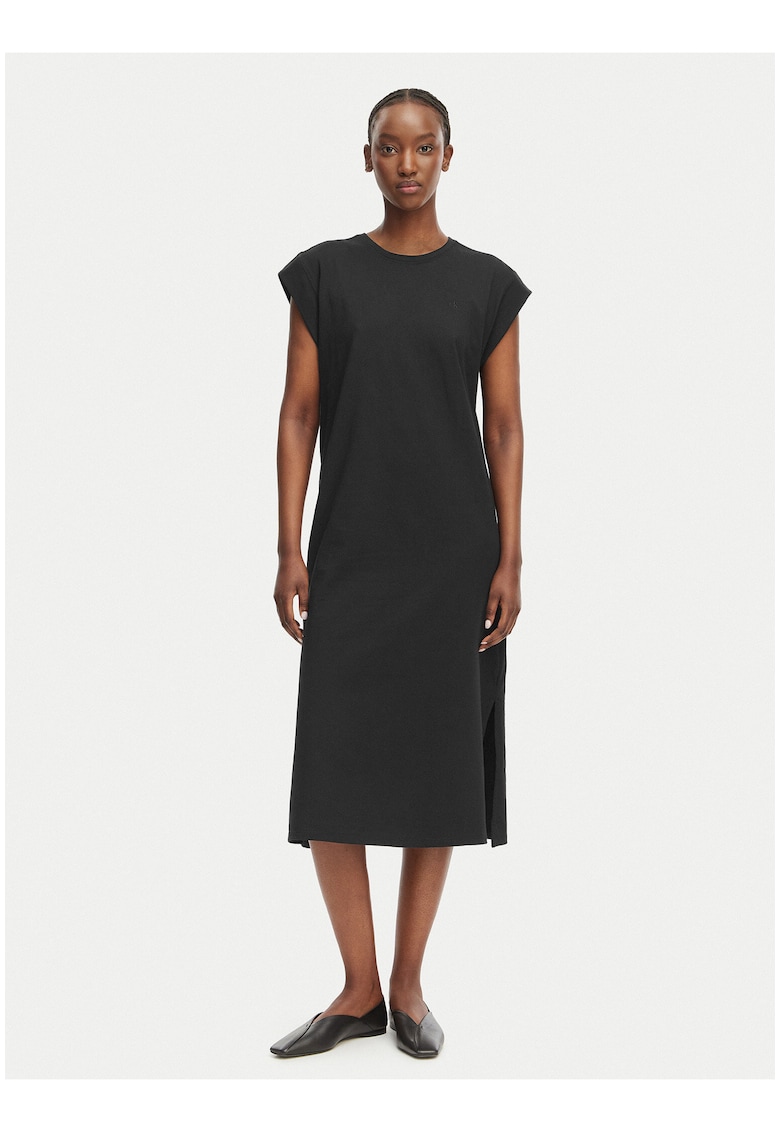 Rochie midi dreapta cu slituri laterale