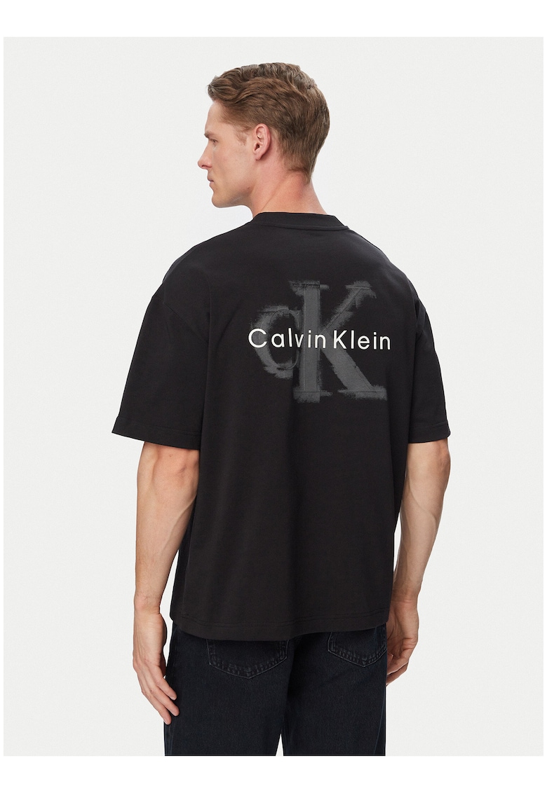 Tricou supradimensionat din bumbac cu logo pe partea din spate