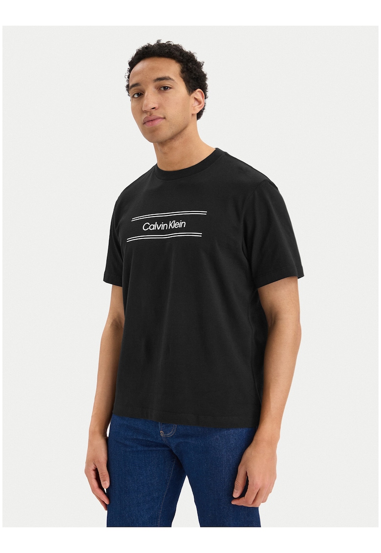 Tricou regular fit din bumbac cu maneci clopot