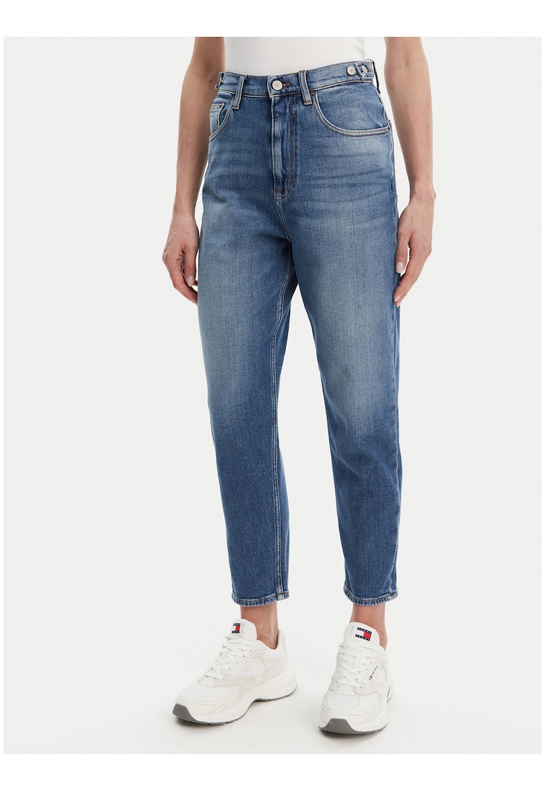 Blugi Mom Fit cu talie inalta