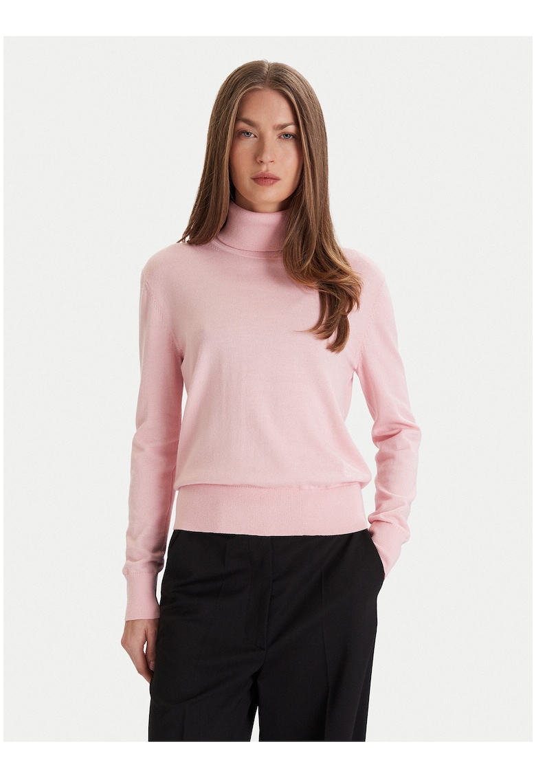 Pulover cu guler inalt uni -