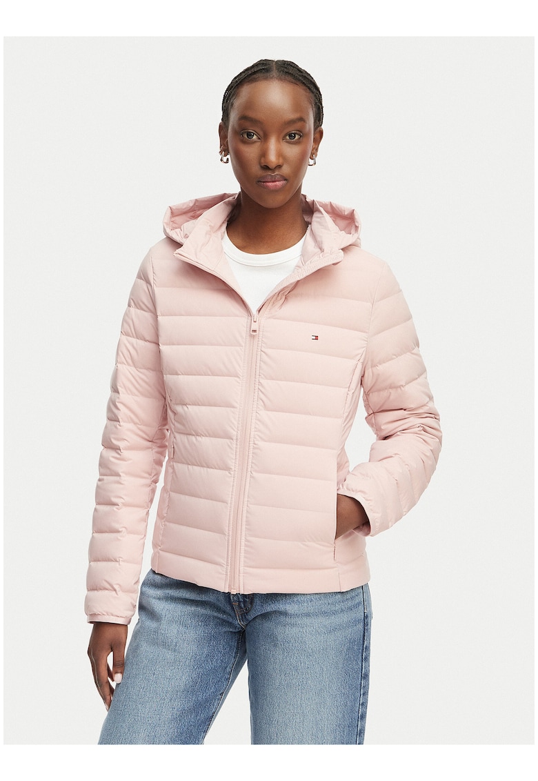 Geaca de puf slim fit cu gluga