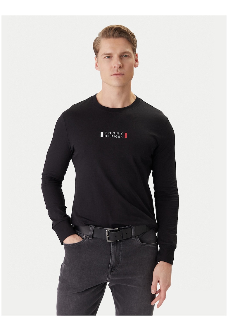 Bluza slim fit cu print logo